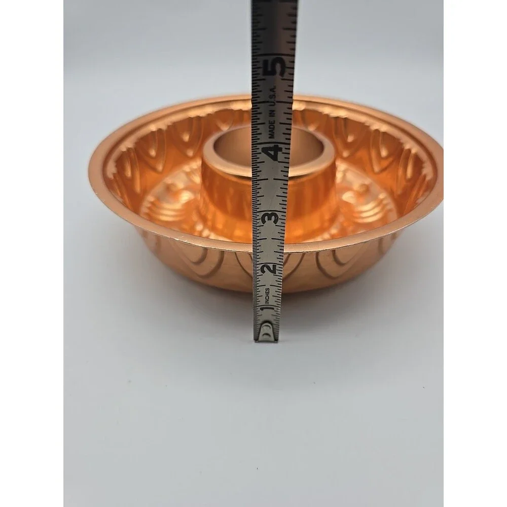 Vintage Copper Aluminum Jello Mold Bundt Cake Pan Wall Hanging 8.5